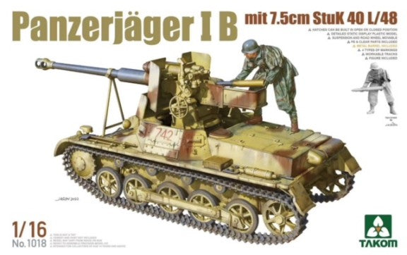 Takom 1018 1/16 Panzerjager IB Tank w/7.5cm StuK 40 L/48 Gun