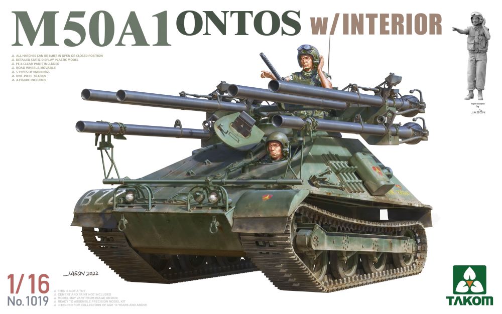 Takom 1019 1/16 M50A1 Ontos Tank w/Interior & Figure