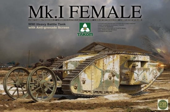 Takom 2033 1/35 WWI Mk I Female Heavy Battle Tank w/Anti-Grenade Screen