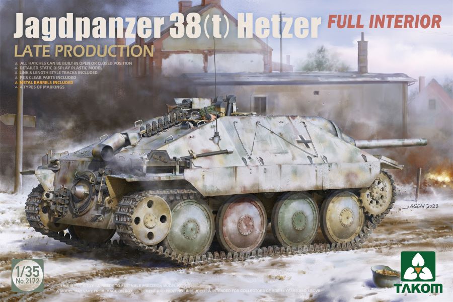 Takom 2172 1/35 Jagdpanzer 38(t) Hetzer Late Production Tank w/Full Interior