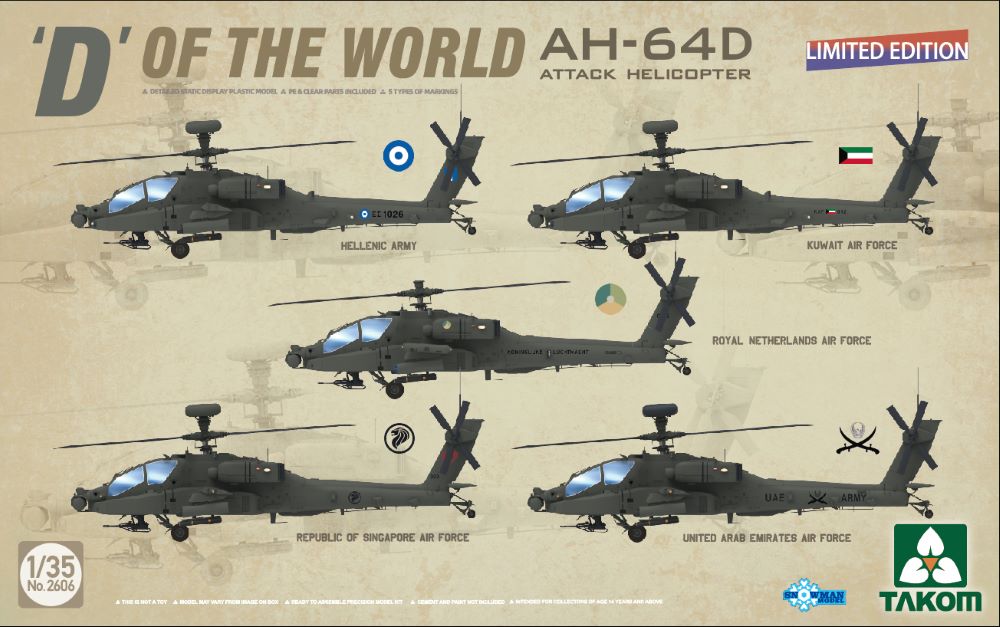 Takom 2606 1/35 AH64D Attack Helicopter (Ltd Edition)