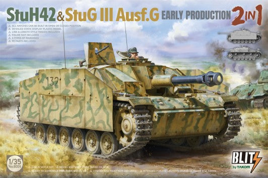 Takom 8009 1/35 StuH 42/StuG III Ausf G Early Production Tank (2 in 1)