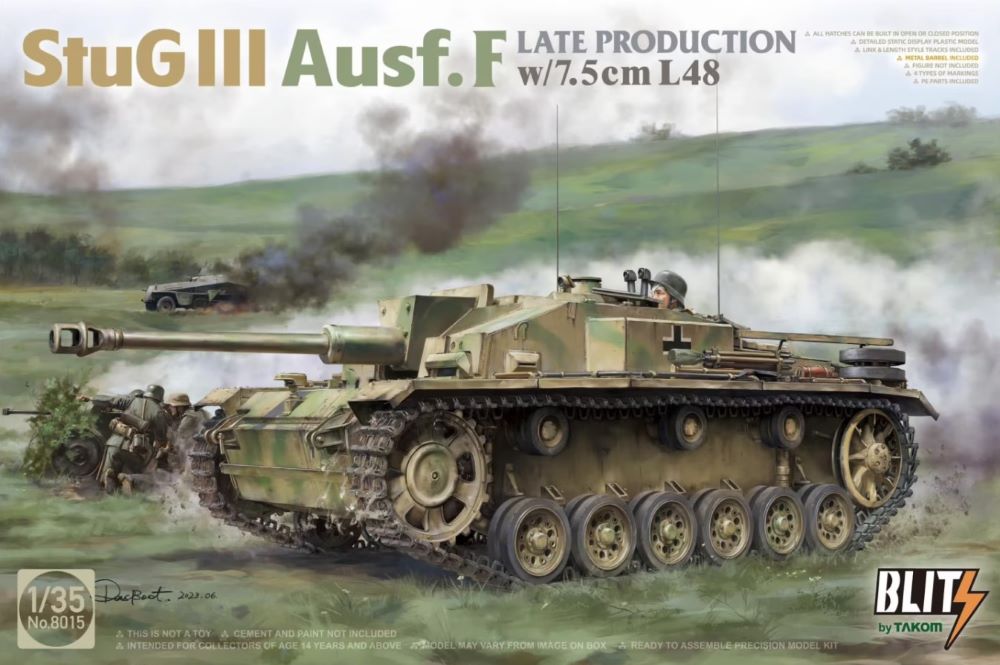 Takom 8015 1/35 StuG III Ausf F Late Production Tank w/7.5cm L48 Gun