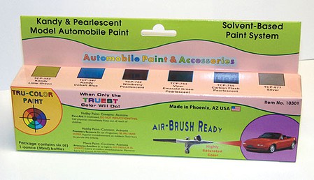 Tru-Color Paint 10301 All Scale Automotive Paint Bottle Set pkg(6) - 1oz 29.6mL Bottles -- Kandy & Pearlescent Colors