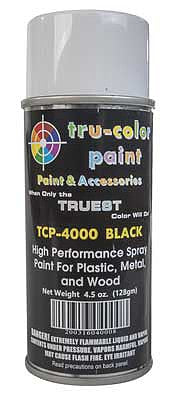 Tru-Color Paint 4000 All Scale Aerosol Spray Paint 4.5oz 135ml Can -- Gloss Black