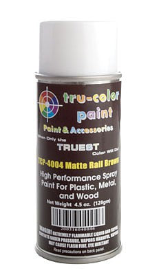 Tru-Color Paint 4004 All Scale Aerosol Spray Paint 4.5oz 135ml Can -- Matte Rail Brown