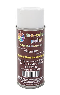 Tru-Color Paint 4007 All Scale Aerosol Spray Paint 4.5oz 135ml Can -- Matte Brick Dark Red