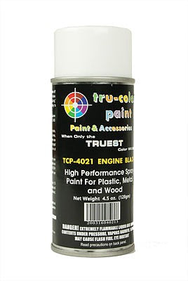 Tru-Color Paint 4021 All Scale Aerosol Spray Paint 4.5oz 135ml Can -- Gloss Engine Black