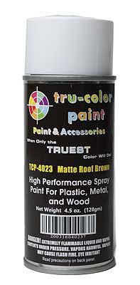 Tru-Color Paint 4023 All Scale Aerosol Spray Paint 4.5oz 135ml Can -- Matte Roof Brown