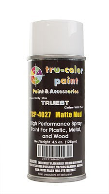 Tru-Color Paint 4027 All Scale Aerosol Spray Paint 4.5oz 135ml Can -- Matte Mud