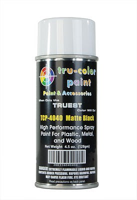 Tru-Color Paint 4040 All Scale Aerosol Spray Paint 4.5oz 135ml Can -- Matte Black