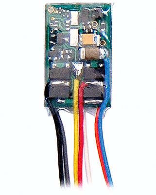 Train Control Systems (TCS) 1006 All Scale M1 1 Amp, 2 Function DCC Decoder - Control Only -- Hardwire .567 x.359 x.135" or 14.4 x 9.12 x 3.43mm