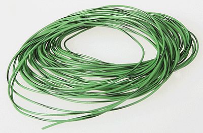 Train Control Systems 1091 HO Scale 30-Gauge Wire - 20'  6.1m Roll -- Green w/Black Stripe