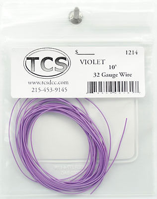 Train Control Systems (TCS) 1214 All Scale 32 Gauge Wire 10' 3.05m Roll -- Violet (Purple)