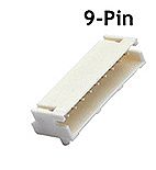 Train Control Systems (TCS) 1260 All Scale DCC Decoder Socket -- JST 9-Pin Socket (Female), Surface Mount, Matches T Series Decoder