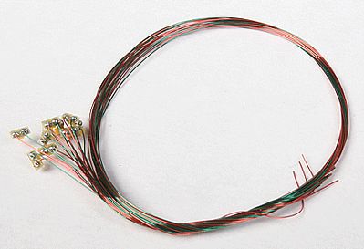Train Control Systems 1322 All Scale Surface-Mount LED w/6"  15.2cm w/Attached Magnet Wire Lead 10-Pack -- Golden White