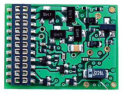 Train Control Systems 1344 HO Scale EU621 DCC 6-Function Decoder - Control Only -- Fits Locomotives w/21-Pin Connector - .797 x .614 x .185"  2.02 x 1.56 x .47cm