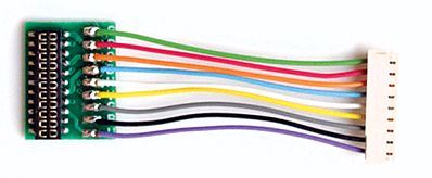 Train Control Systems (TCS) 1352 All Scale DCC Decoder Harness -- T-1"-21 JST 9-Pin to NEM21 Socket, 1" 2.54cm Wires