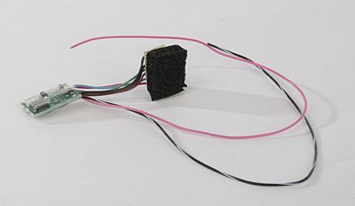 Train Control Systems 1375 HO Scale FL4P-1" Function-Only Decoder -- 4 Lighting Functions, w/1" 2.5cm Harness, NMRA 8-Pin Plug .585 x .36 x .115"