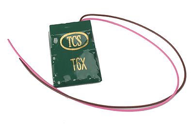 Train Control Systems 1382 HO Scale T6XA 6-Function DCC Decoder  - Control Only -- No Harness, Use 9-Pin JST Male (Not Included)  .661 x .969 x .217"