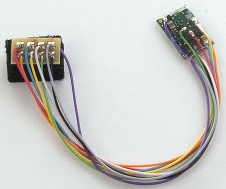 Train Control Systems 1395 All Scale M4P-5" R 1 Amp, 4 Function DCC Decoder - Control Only -- With 5"  12.7cm Harness, NMRA 8-Pin Plug, Plug in Reverse Orientation
