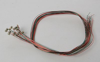 Train Control Systems 1403 All Scale Surface-Mount LED w/6"  15.2cm w/Attached Magnet Wire Lead 10-Pack -- Green