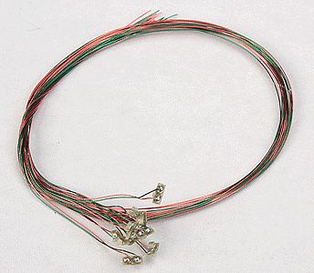 Train Control Systems 1405 All Scale Surface-Mount LED w/6"  15.2cm w/Attached Magnet Wire Lead 10-Pack -- Red