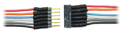 Train Control Systems (TCS) 1477 All Scale 6-Pin Micro Connector -- .256 x .62 x .126" w/6" Wire Leads (color)