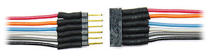 Train Control Systems (TCS) 1477 All Scale 6-Pin Micro Connector -- .256 x .62 x .126" w/6" Wire Leads (color)