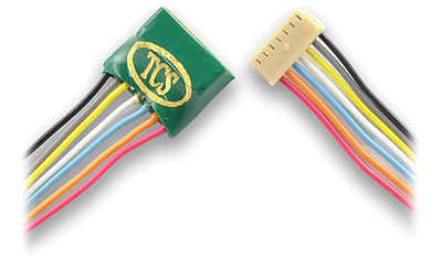 Train Control Systems (TCS) 1490 All Scale 7-Pin JST Inline Connector -- With 32-Gauge Wire Leads .158 x .35 x .416" 4 x 9.9 x 10.4mm