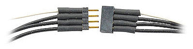 Train Control Systems (TCS) 1491 All Scale Micro Connector Set (1 Male, 1 Female) -- 4-Pin Linear Array w/6" 32-Gauge Wires (3 black, 1 white) .122 x .059 x .17