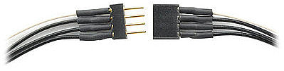 Train Control Systems (TCS) 1492 All Scale Mini Connector Set (1 Male, 1 Female) -- 4-Pin Linear Array w/6" 32 Gauge Wires (3 black, 1 white) .214 x .083 x .24