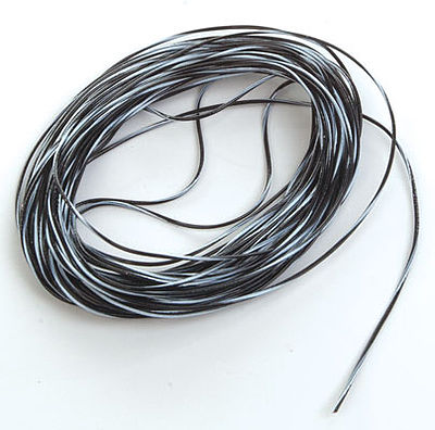 Train Control Systems (TCS) 1524 All Scale 32 Gauge Wire 20' 6.1m Roll -- Black w/White Stripe