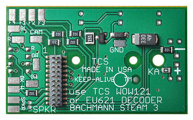 Train Control Systems (TCS) 1546 HO Scale Bachmann MB3 Replacement Motherboard w/KA2 & 21-Pin Connector -- Fits Bachmann Baldwin 2-8-0 Consolidation (Requires 21-Pin Decoder to Operate)