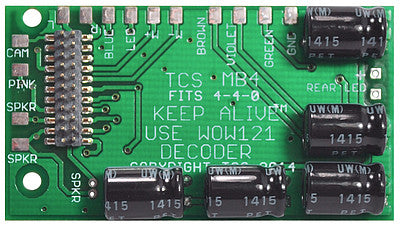Train Control Systems (TCS) 1557 HO Scale B-MB4 Replacement Motherboard w/KA2 Keep Alive & 21-Pin Connector -- Fits Bachmann Raymond 4-4-0