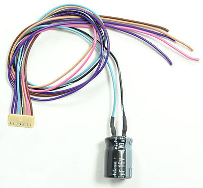 Train Control Systems (TCS) 1592 All Scale WAUX-CAP Replacement Auxiliary Harness w/Keep-Alive Capacitor -- Use with WOWSound decoders