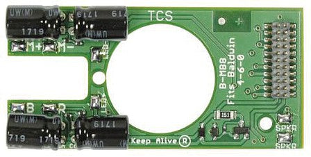 Train Control Systems (TCS) 1635 HO Scale B-MB8 Replacement Motherboard with KA2 Keep Alive -- Fits Bachmann 4-6-0 (not for 21-Pin Decoders)
