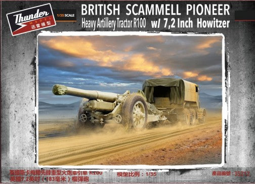 Thunder Model 35212 1/35 British Scammel Pioneer R100 Heavy Artillery Tractor w/7.2-inch Howitzer