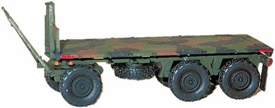 Trident Miniatures 81011 HO Scale Military - Modern US Army - Heavy Trailer -- M1076 3-Axle Wagon-Type Flatbed (Use w/M1074 Tractor #729-81010)