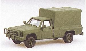 Trident Miniatures 90005 HO Scale Military - US/NATO (Modern) - Light Trucks -- M1008 Cargo Carrier with Canvas Cover (Chevrolet Pick-Up, green)