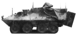 Trident Miniatures 90013 HO Scale Military - United States Marine Corps (Modern) - Light Armored Vehicles (LAV) -- LAV-C2 Command & Control Reconnaissance (green)