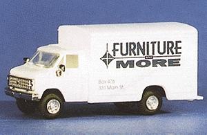 Trident Miniatures 90113 HO Scale Chevrolet 1-Ton Delivery Vans -- Furniture & More (white, black; Business Address Lettering)