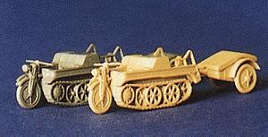 Trident Miniatures 90124 HO Scale Military - German WWII - Motorcycles -- NSU HK-101 "Kettenkraftrad" Half-Track (Sd.Kfz. 2) (Desert Tan)