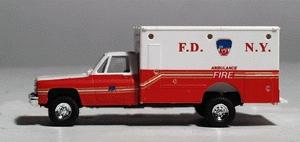 Trident Miniatures 90140 HO Scale Chevrolet Ambulance - Emergency -- Fire Department of New York (FDNY) Ambulance (red, white)