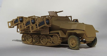 Trident Miniatures 90155 HO Scale Military - Former German Army WWII - SdKfz 251 Series Half-Tracks -- 251/1 Armored Personnel Carrier "Stuka on Foot" with Rocket Launcher