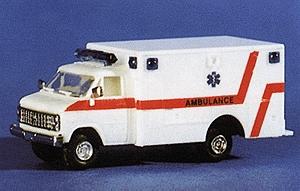 Trident Miniatures 90182 HO Scale Chevrolet Ambulances - Emergency -- Netherlands Community Health Service (GGD) (white, Red Stripe)