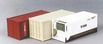 Trident Miniatures 90186 HO Scale 20' Container Set -- 2 Box Vans (USAR), 1 Reefer Unit (Trans Ocean TOLU)