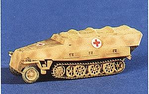 Trident Miniatures 90190 HO Scale Military - Former German Army WWII - SdKfz 251 Series Half-Tracks -- 251/8 Armrored Personnel Carrier Ambulance