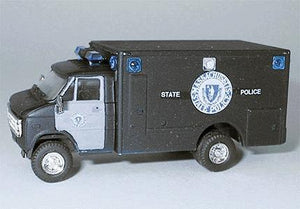 Trident Miniatures 90218 HO Scale Chevrolet 1-Ton Vans - Emergency - Police Vehicles -- Massachusetts State Police