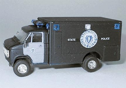 Trident Miniatures 90218 HO Scale Chevrolet 1-Ton Vans - Emergency - Police Vehicles -- Massachusetts State Police